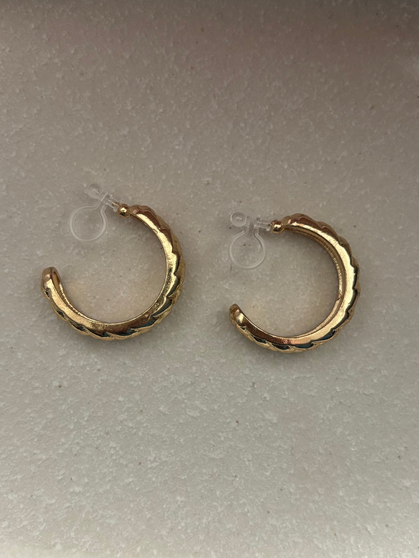 Trendy gold Clip on Earrings