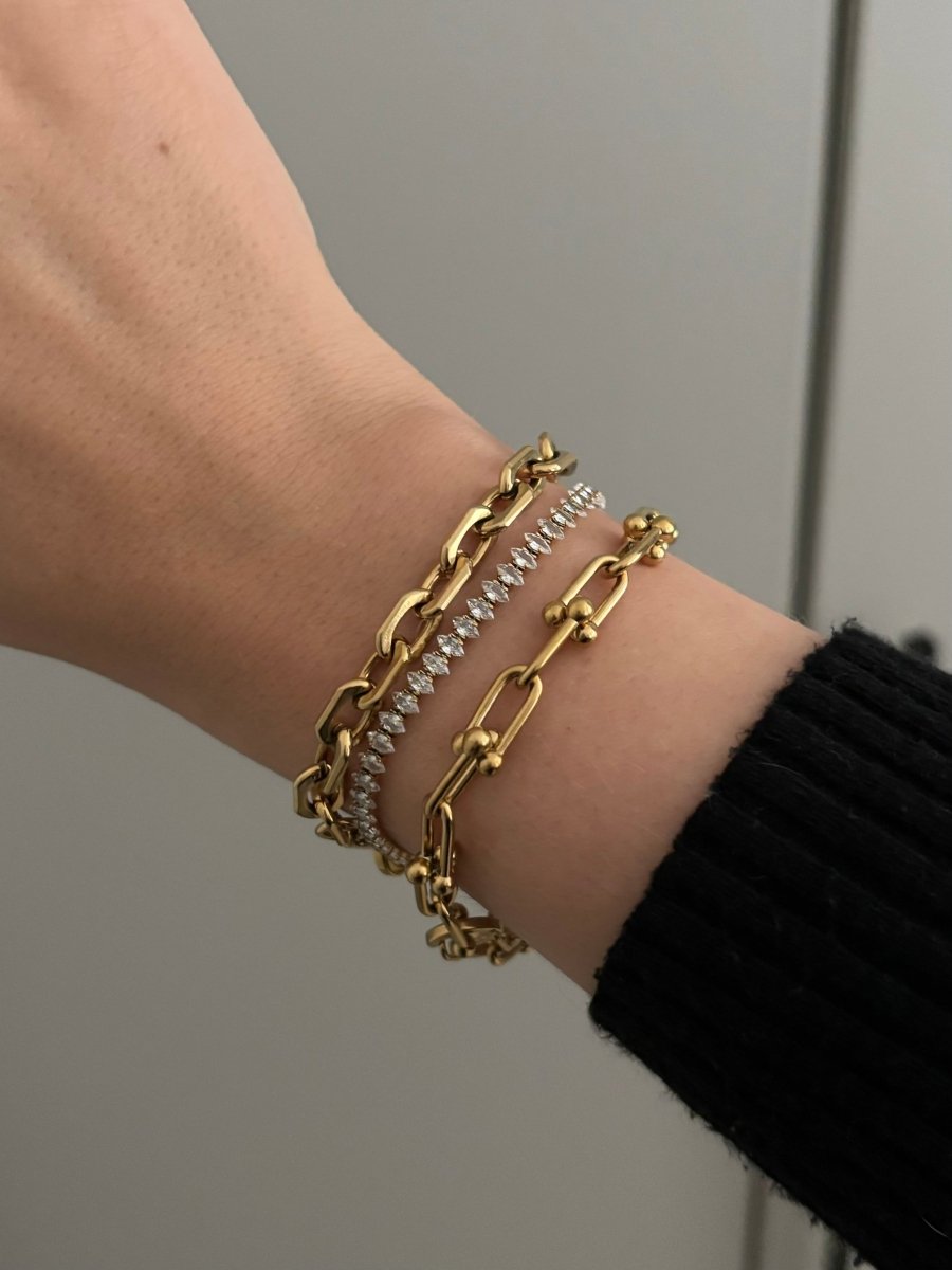 Trendy Gouden stainless steel armband
