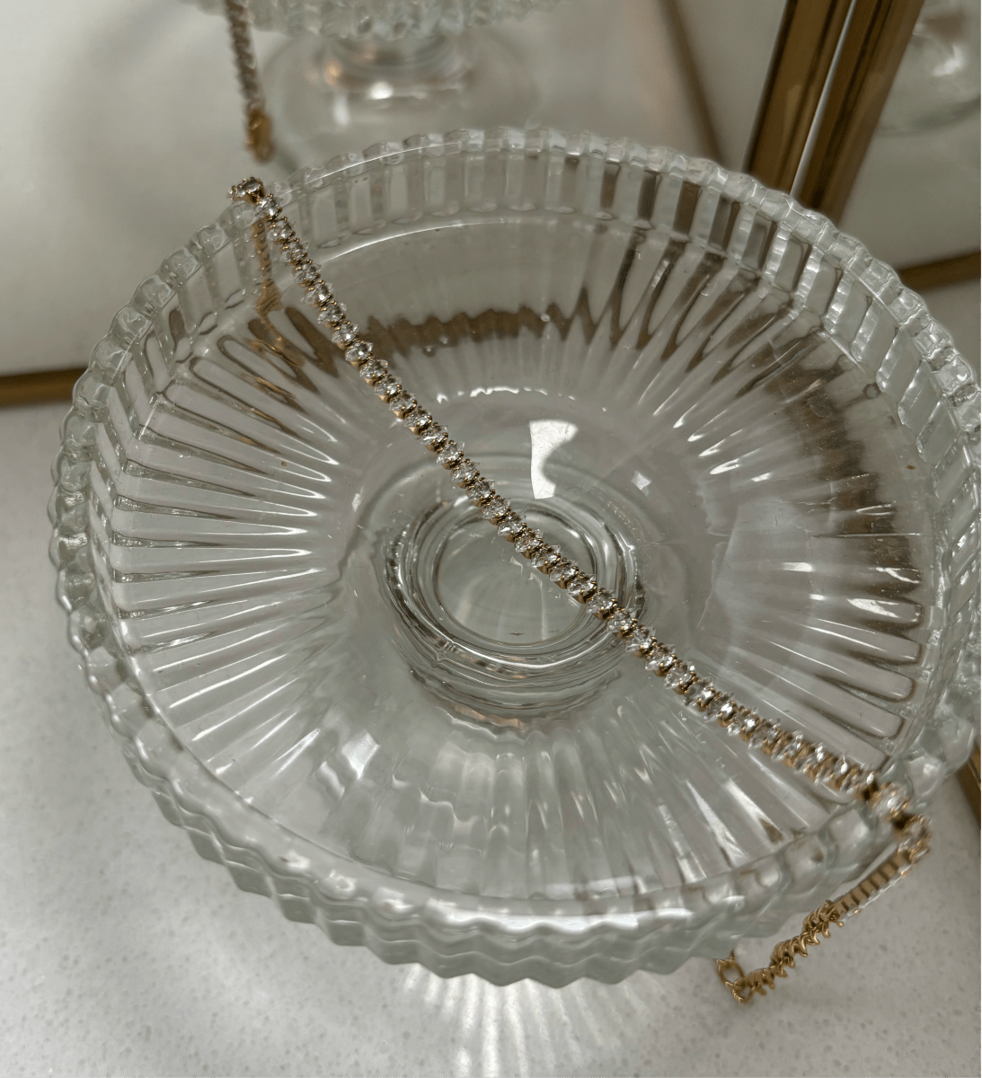 Trendy Gouden stainless steel armband met stenen