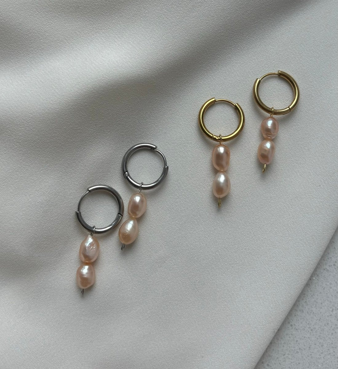 Trendy Pearl oorbellen van stainless steel – elegant, verkrijgbaar in goud en zilver