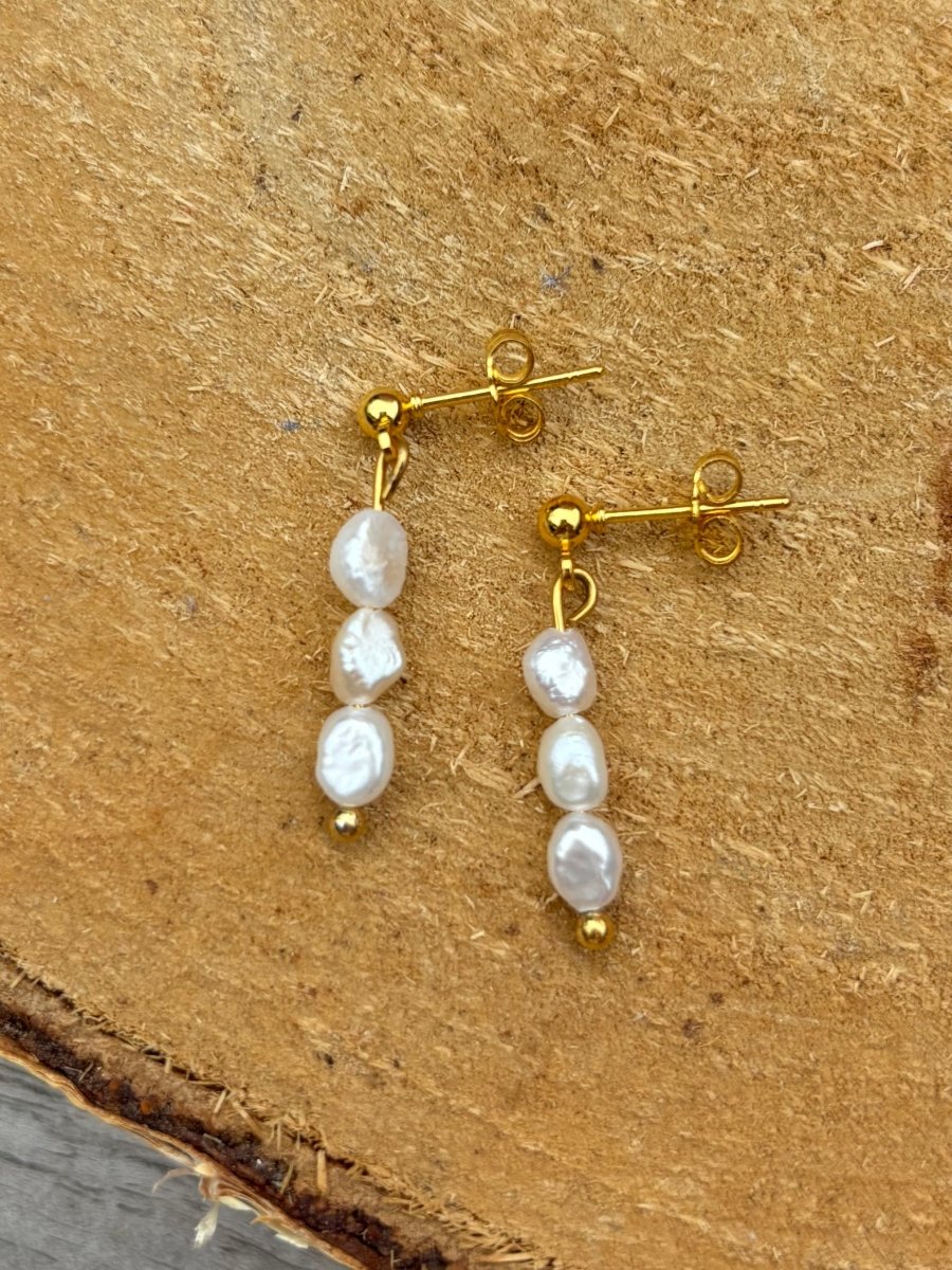 Trendy Pearl Drop Oorbel van stainless steel – elegante ketting met parels, verkrijgbaar in goud en zilver