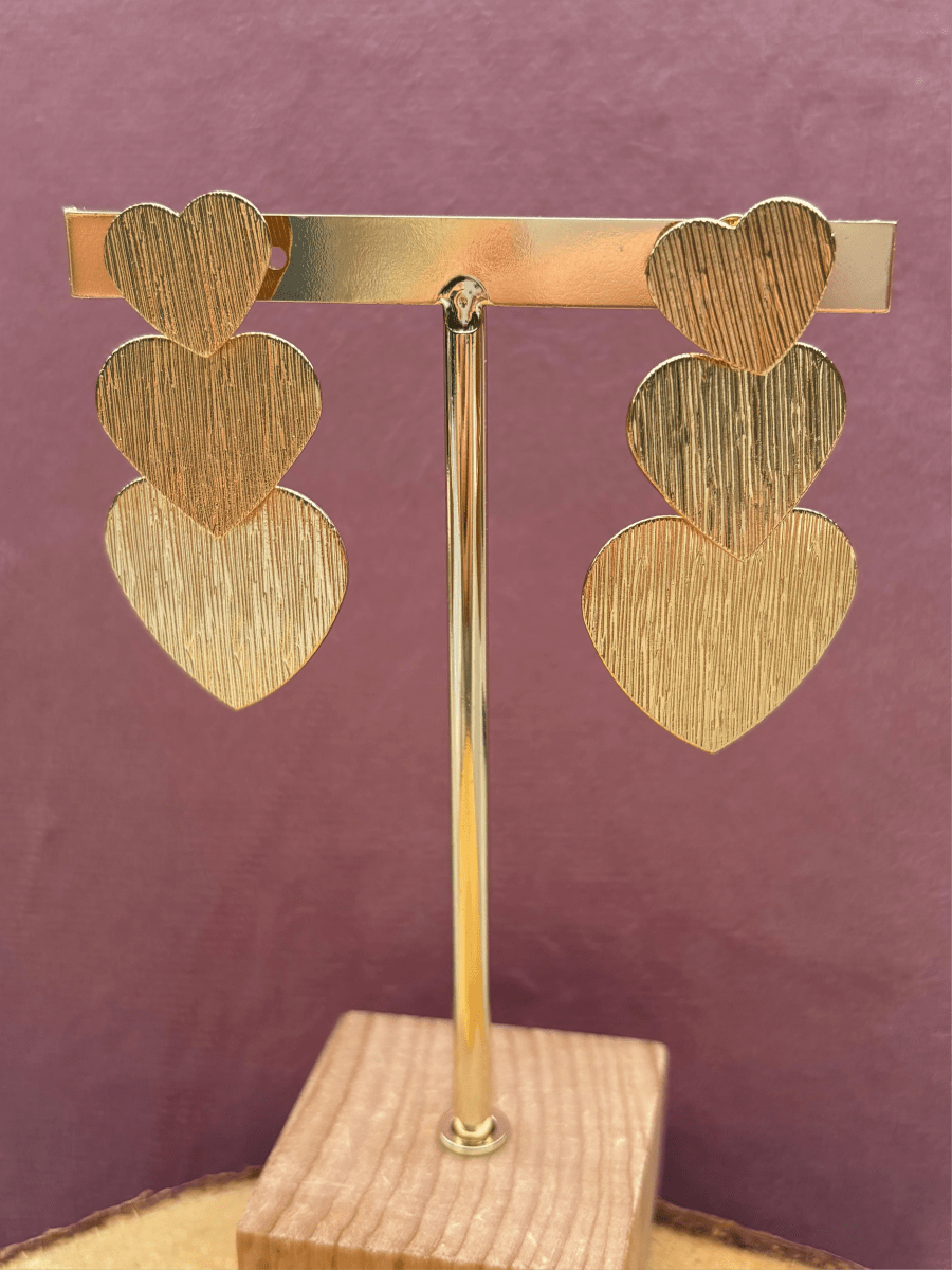 Trendy Zilver en Goud Stainless Steel Hartjes Clip Oorbel