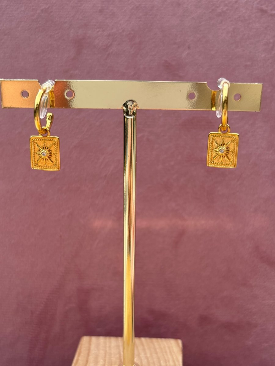 Trendy Goud Stainless Steel Clip Oorbel Ster