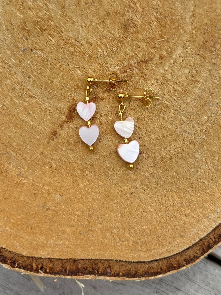 Trendy Pearl Hartjes Oorbel van stainless steel – elegant met parel hartjes, verkrijgbaar in goud en zilver