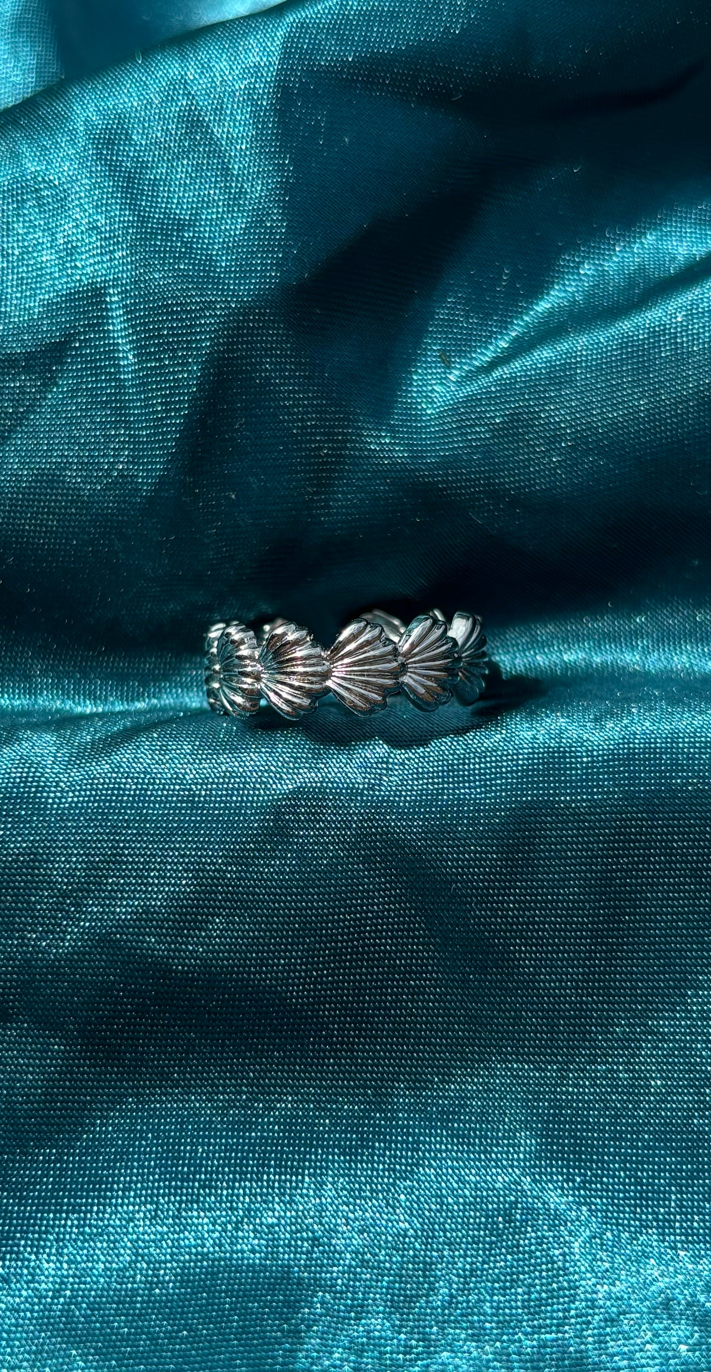 Trendy verstelbare Shell ring van stainless steel in Zilver – verkleurt niet, stijlvol en geschikt voor iedereen