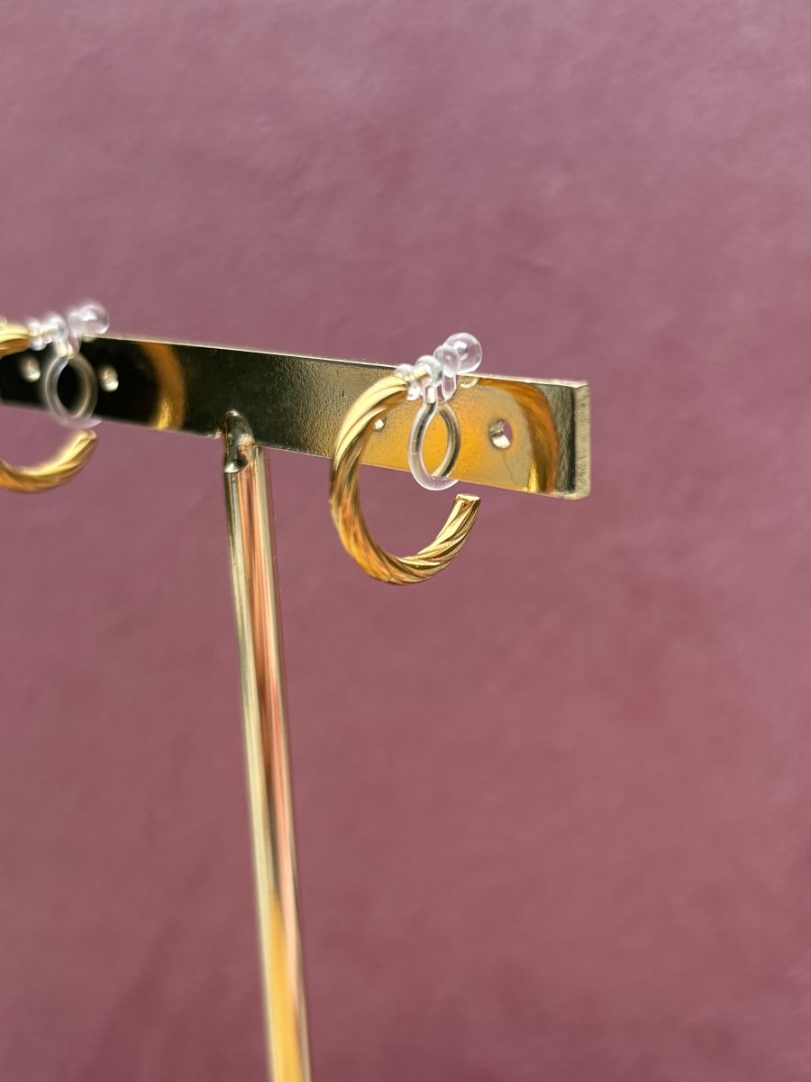 Trendy gouden Stainless Steel Clip Oorbel