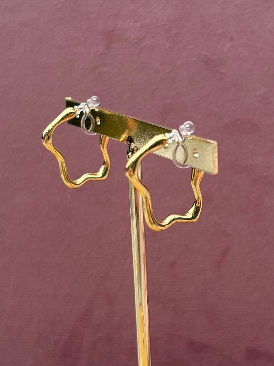 Trendy Goud Stainless Steel Clip Oorbel Wave