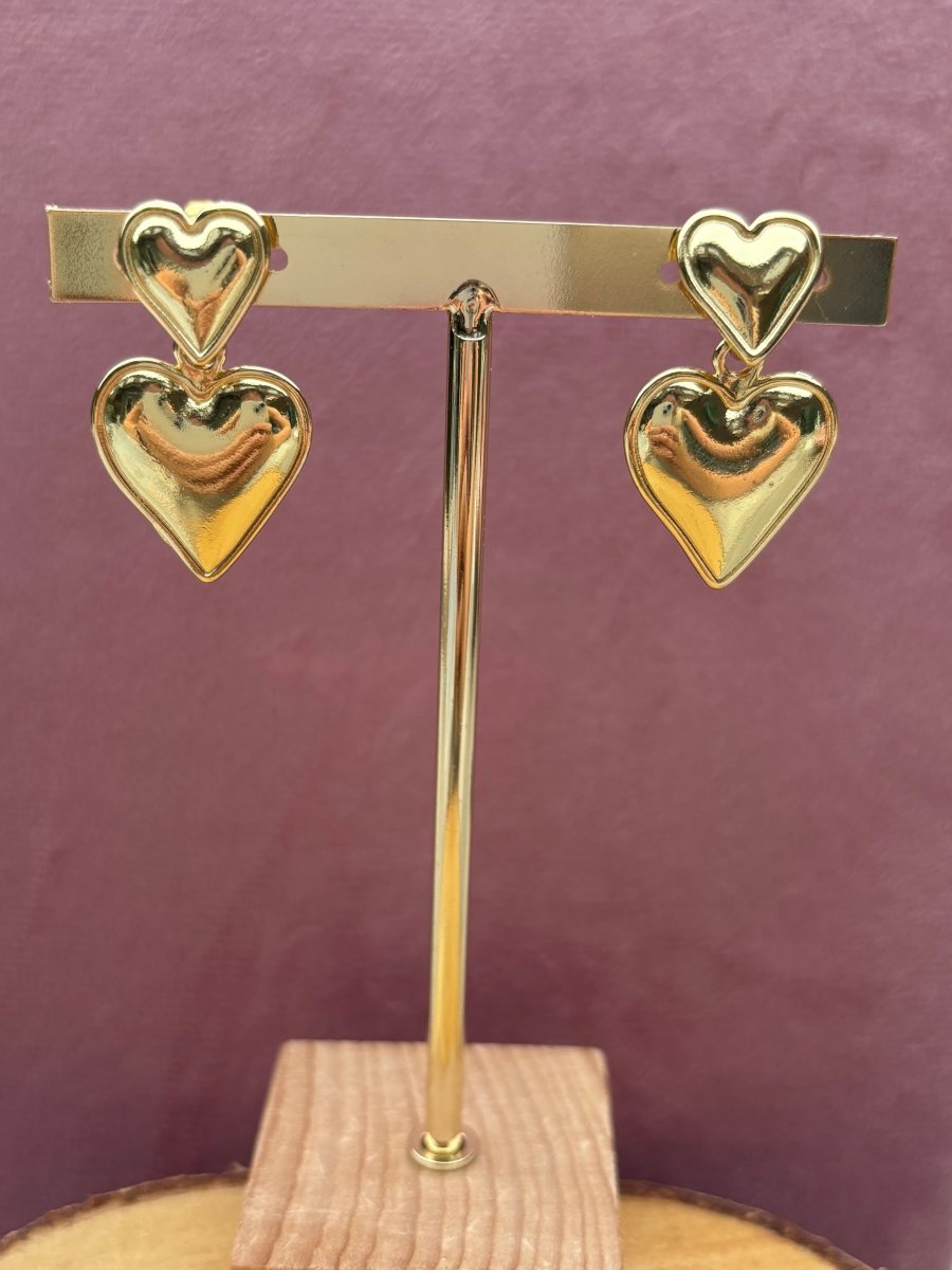 Trendy gouden Stainless Steel Clip Oorbel Hartjes