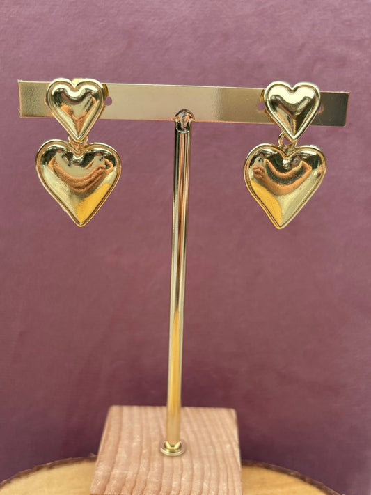 Trendy gouden Stainless Steel Clip Oorbel Hartjes