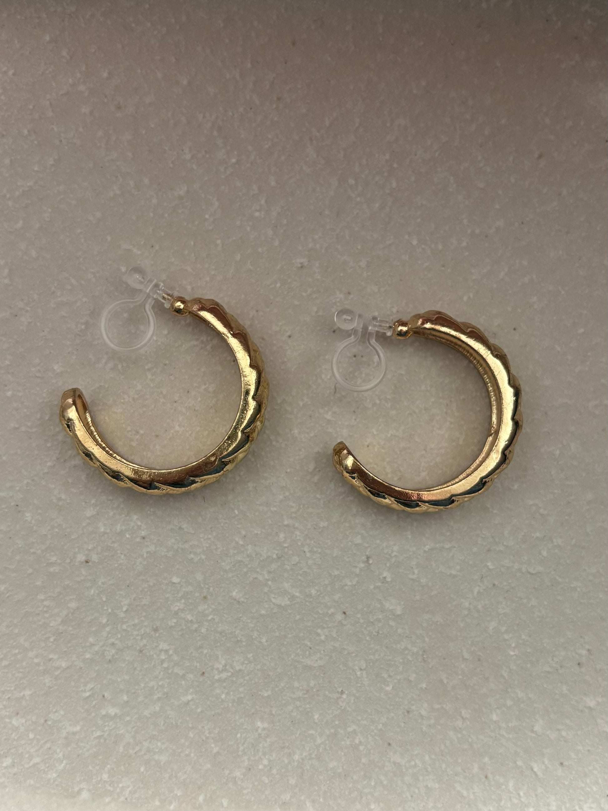 Trendy gold Clip on Earrings