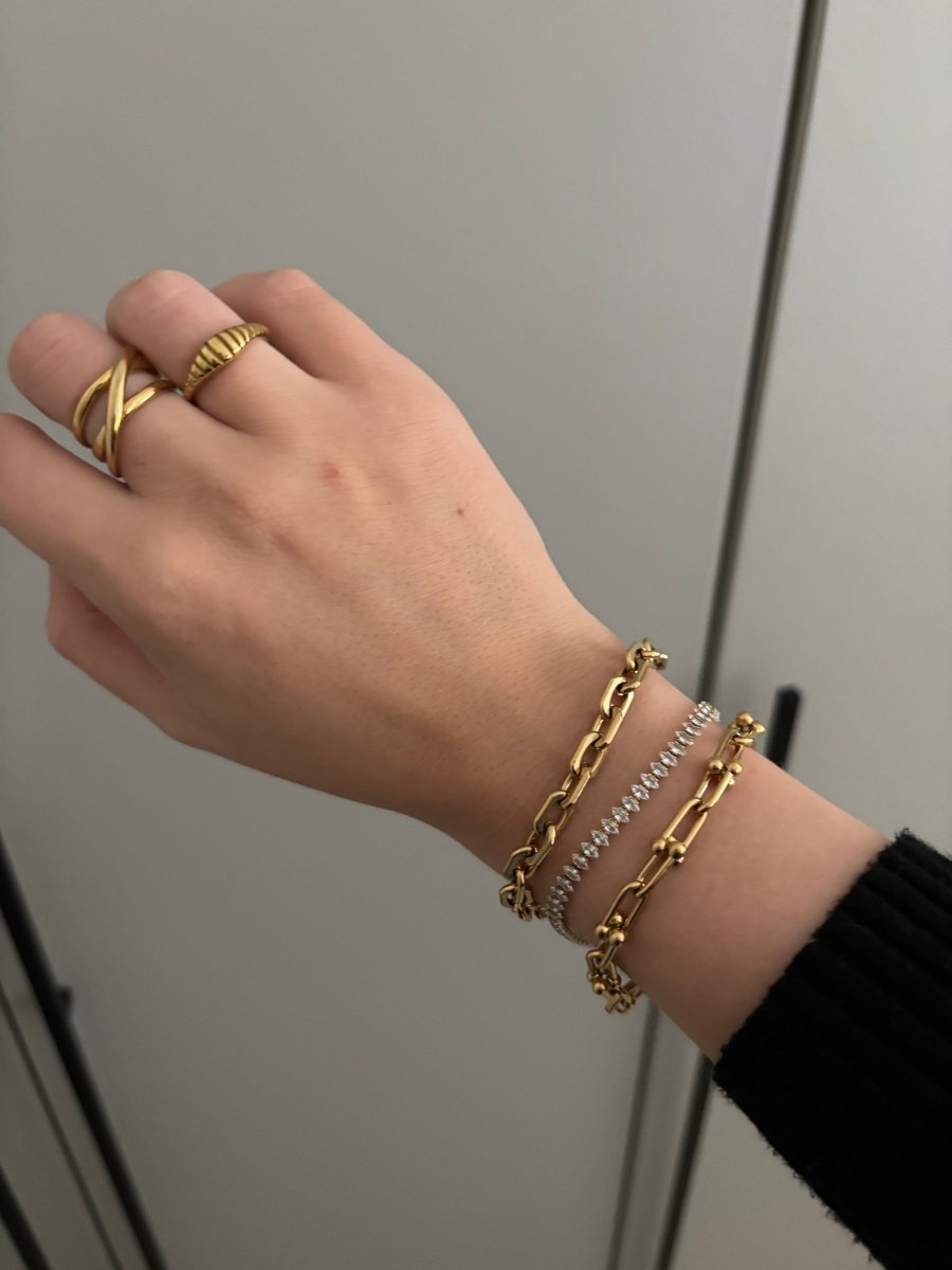 Trendy Gouden stainless steel armband