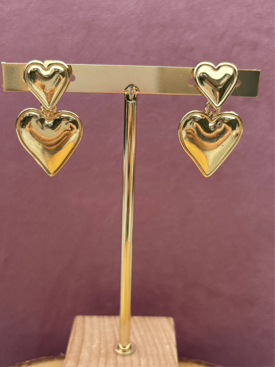 Trendy Hearts oorbel van Stainless Steel – verkrijgbaar in goud en zilver, stijlvolle oorbellen met clip optie