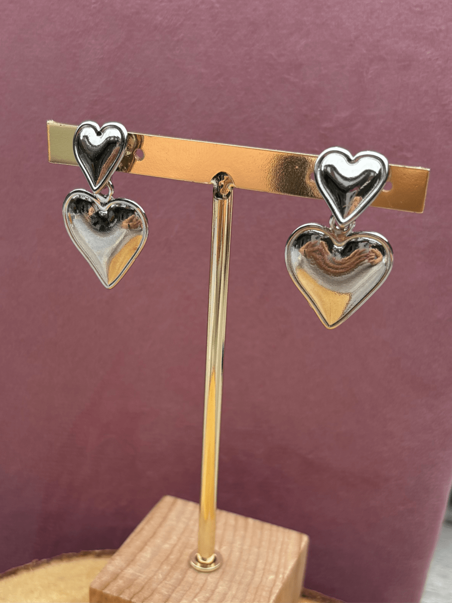 Trendy Hearts oorbel van Stainless Steel – verkrijgbaar in goud en zilver, stijlvolle oorbellen met clip optie