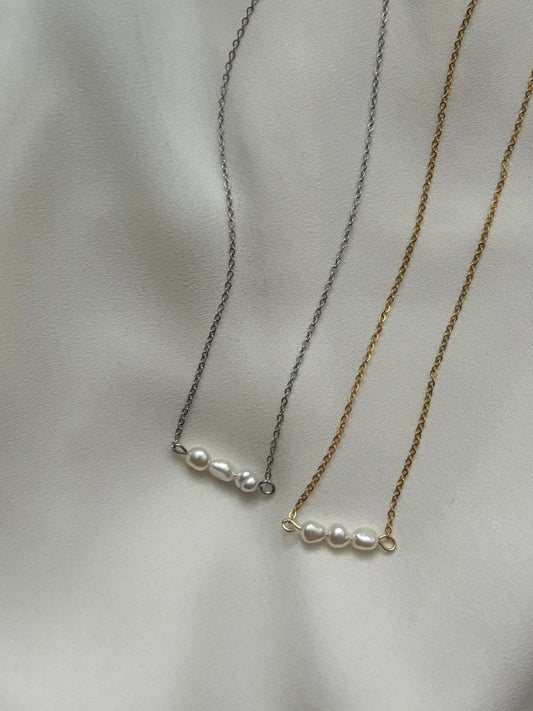 Trendy Pearl Drop Ketting van stainless steel – elegante ketting met parels, verkrijgbaar in goud en zilver