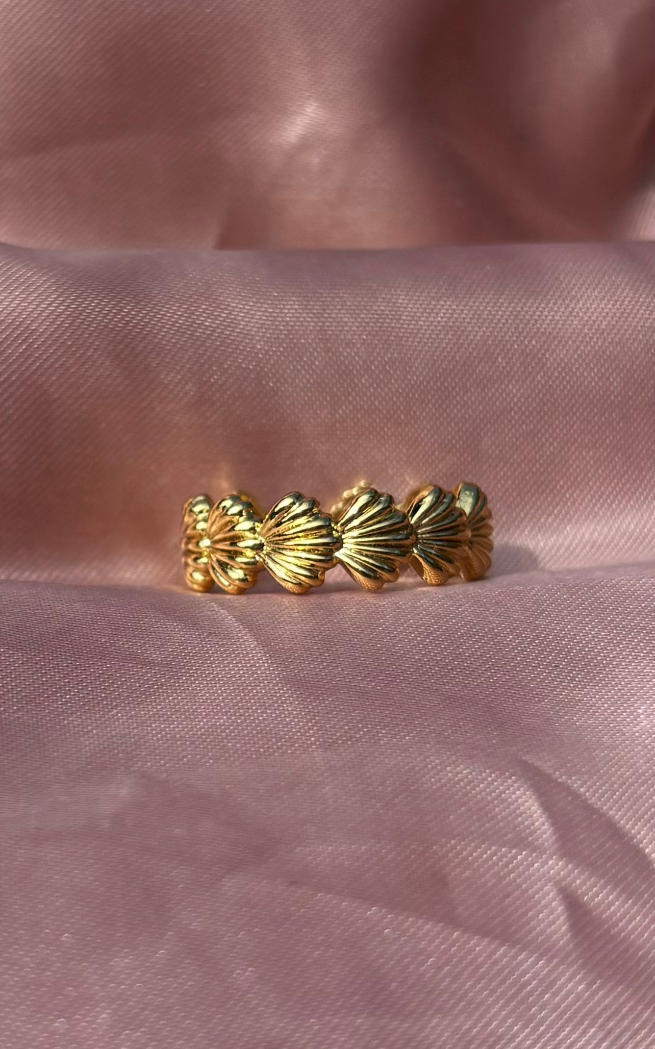 Trendy verstelbare Shell ring van stainless steel in Goud – verkleurt niet, stijlvol en geschikt voor iedereen