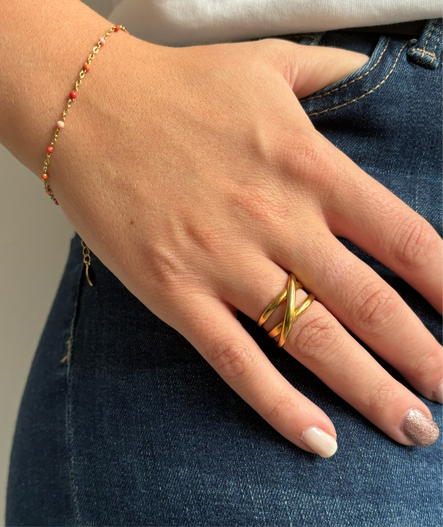 Trendy Ring van stainless steel – verstelbare ring voor een perfecte pasvorm, stijlvol en geschikt voor iedereen in het Goud