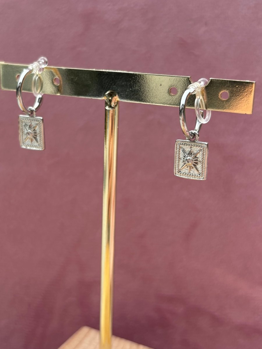 Trendy Zilver Stainless Steel Clip Oorbel Ster