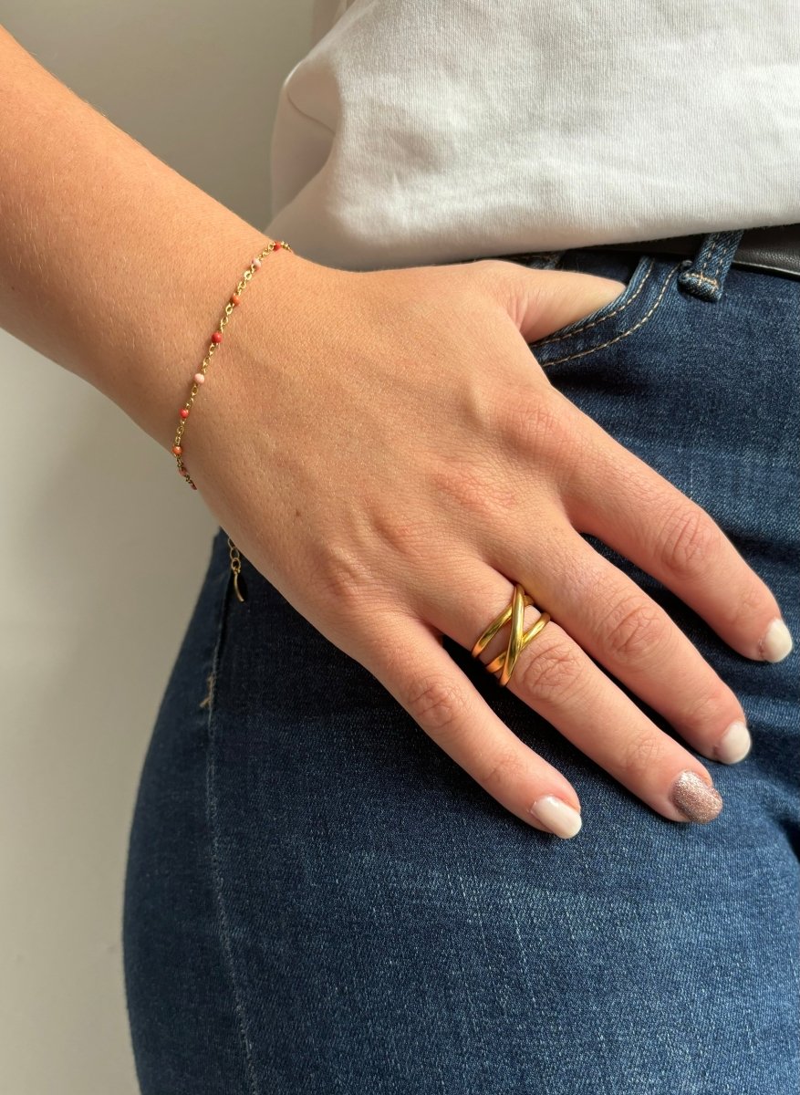 Trendy Gouden stainless steel armband