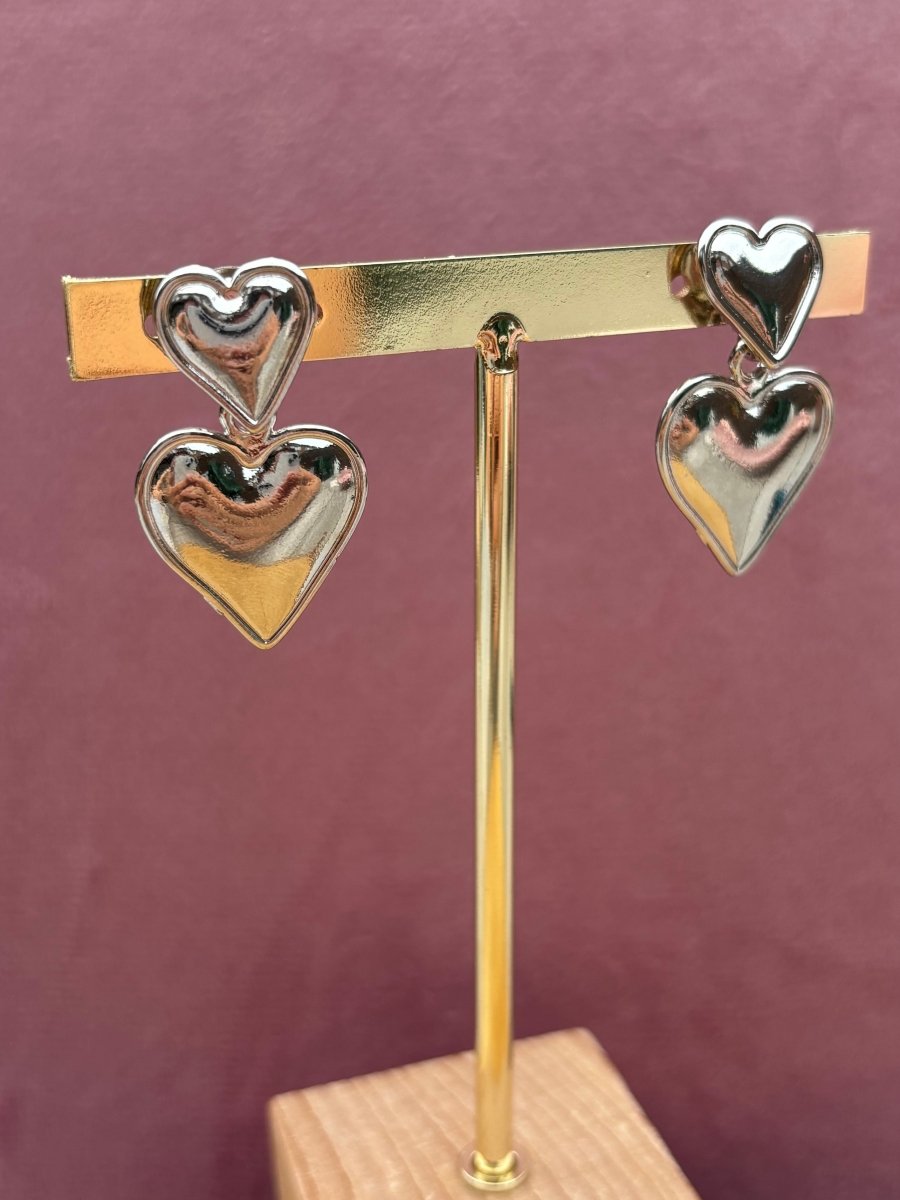 Trendy Zilver Stainless Steel Clip Oorbel Hartjes