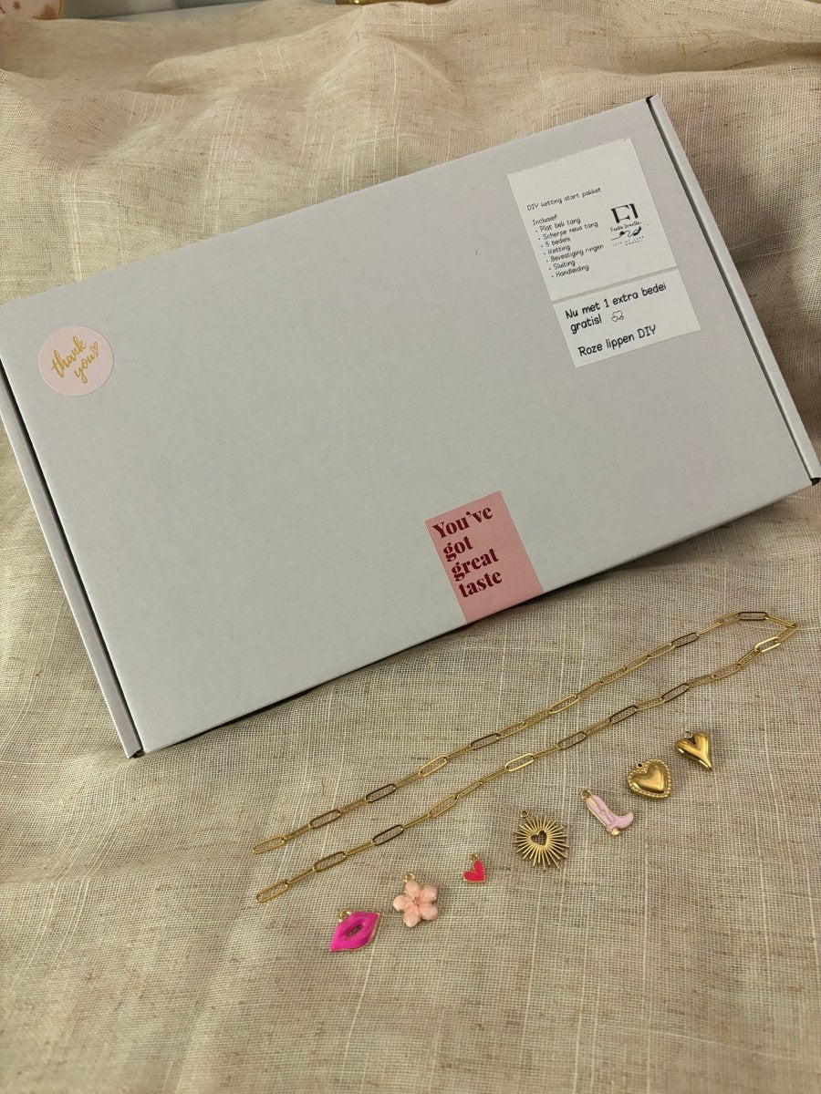 Trendy DIY Stainless Steel Ketting Goud met Bedels