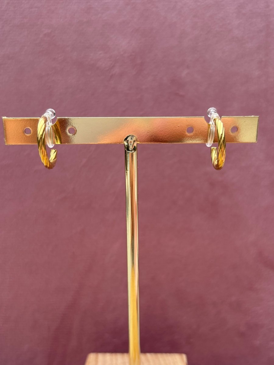 Trendy gouden Stainless Steel Clip Oorbel