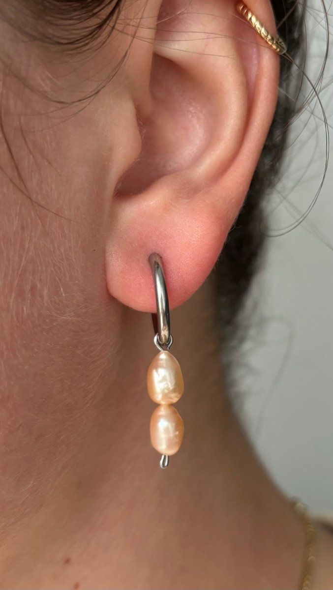 Trendy Pearl oorbellen van stainless steel – elegant, verkrijgbaar in goud en zilver