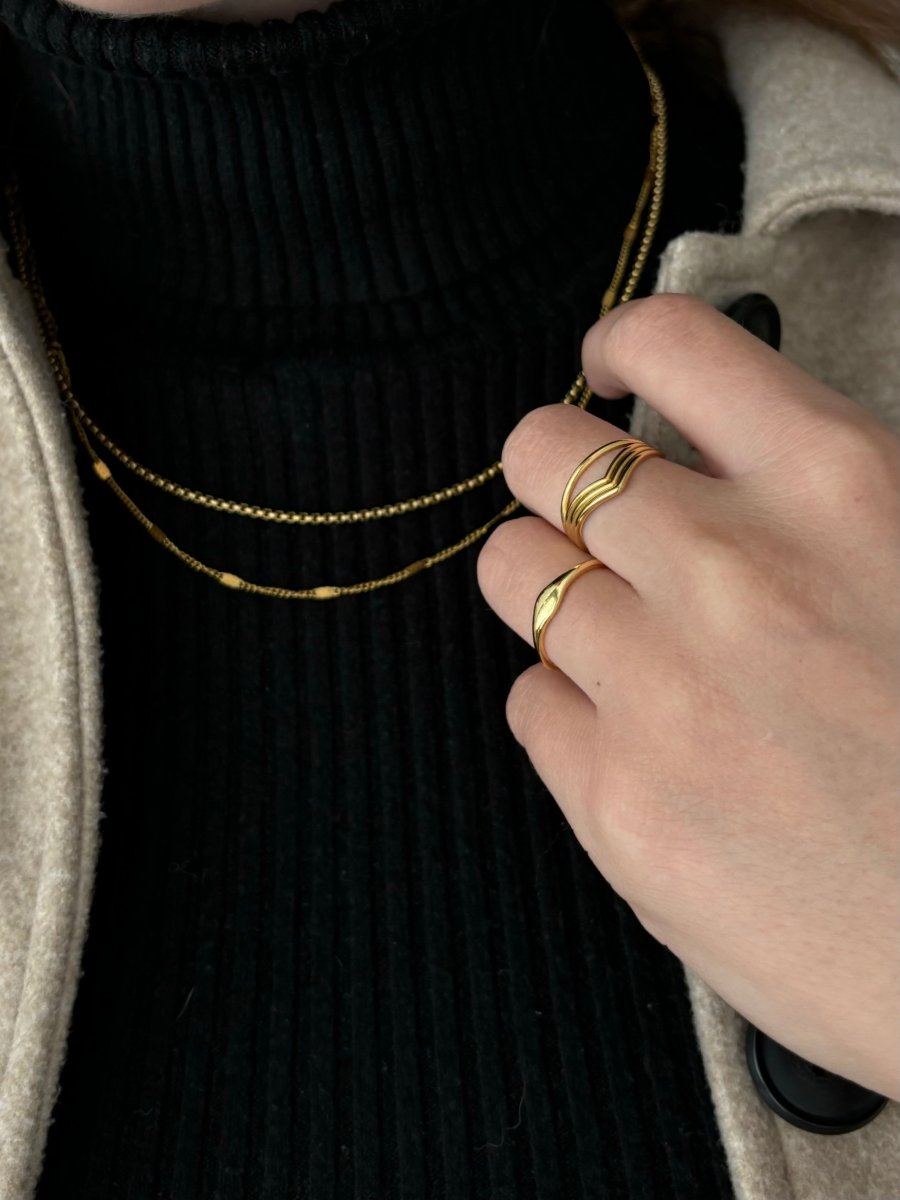 Trendy Flat Chain ketting van Stainless steel in goud – minimalistisch ontwerp, duurzaam en hypoallergeen, perfect voor gelaagde sieradenlooks of solo voor een elegante uitstraling