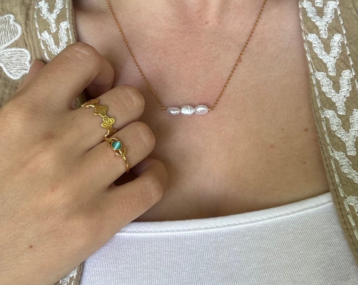 Pearl Drop Ketting van stainless steel – elegante ketting met parels, verkrijgbaar in goud en zilver