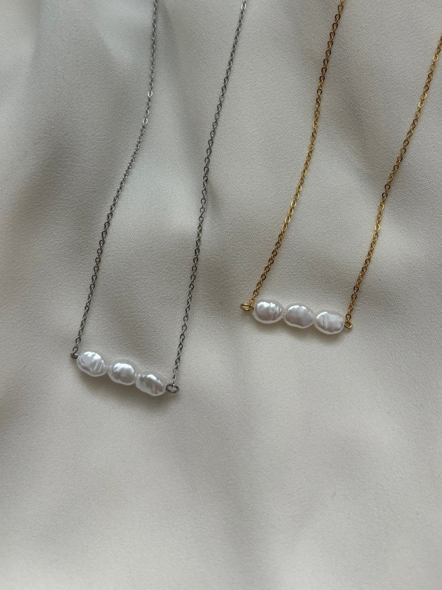 Trendy Pearl Drop Ketting van stainless steel – elegante ketting met parels, verkrijgbaar in goud en zilver